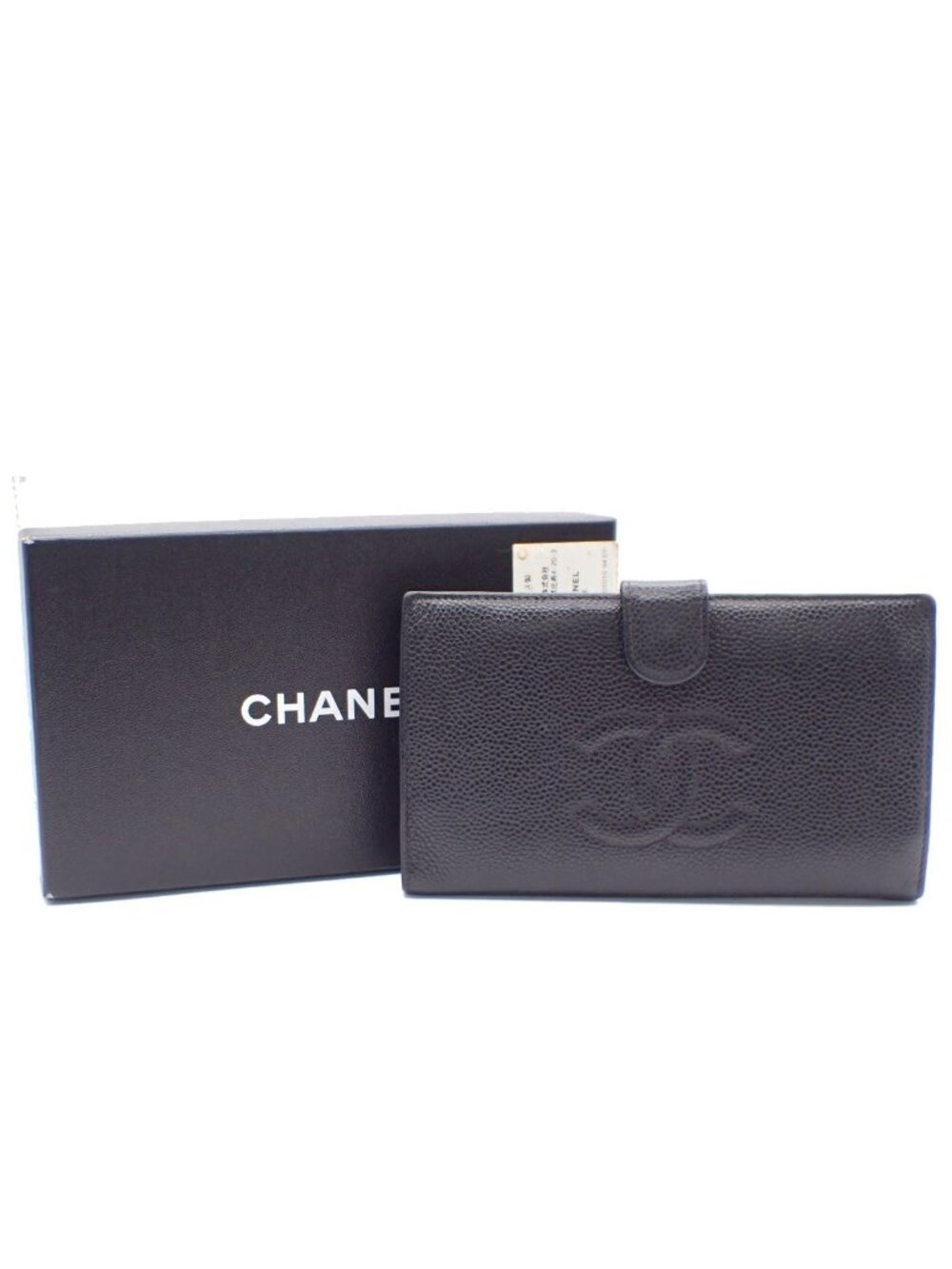 Chanel CC Bifold Wallet Black Caviar Leather